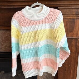 Vintage 80s Cristina pastel bold striped sweater size Large